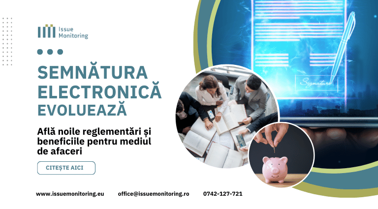 banner reprezentativ pentru semnatura electronică și beneficiile pentru mediul de afaceru